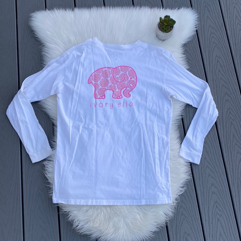 Ivory Ella white long sleeve graphic tee